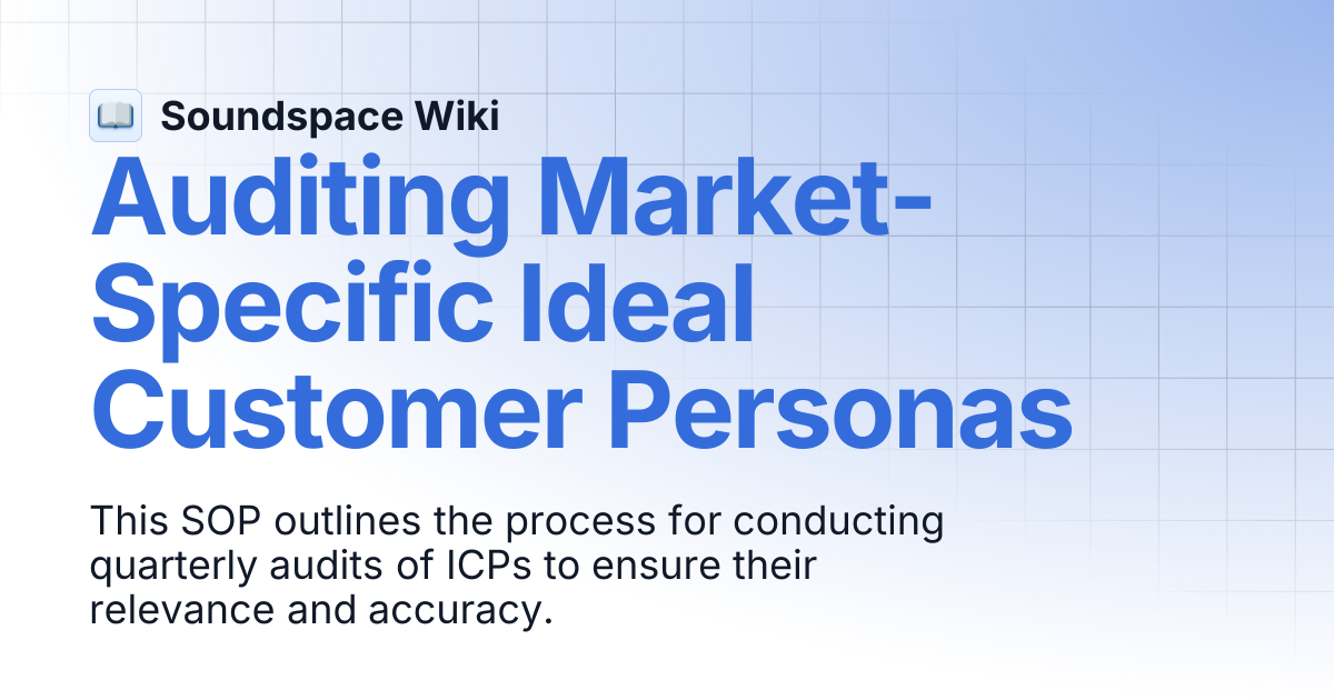 Auditing Market-Specific Ideal Customer Personas | Soundspace Wiki